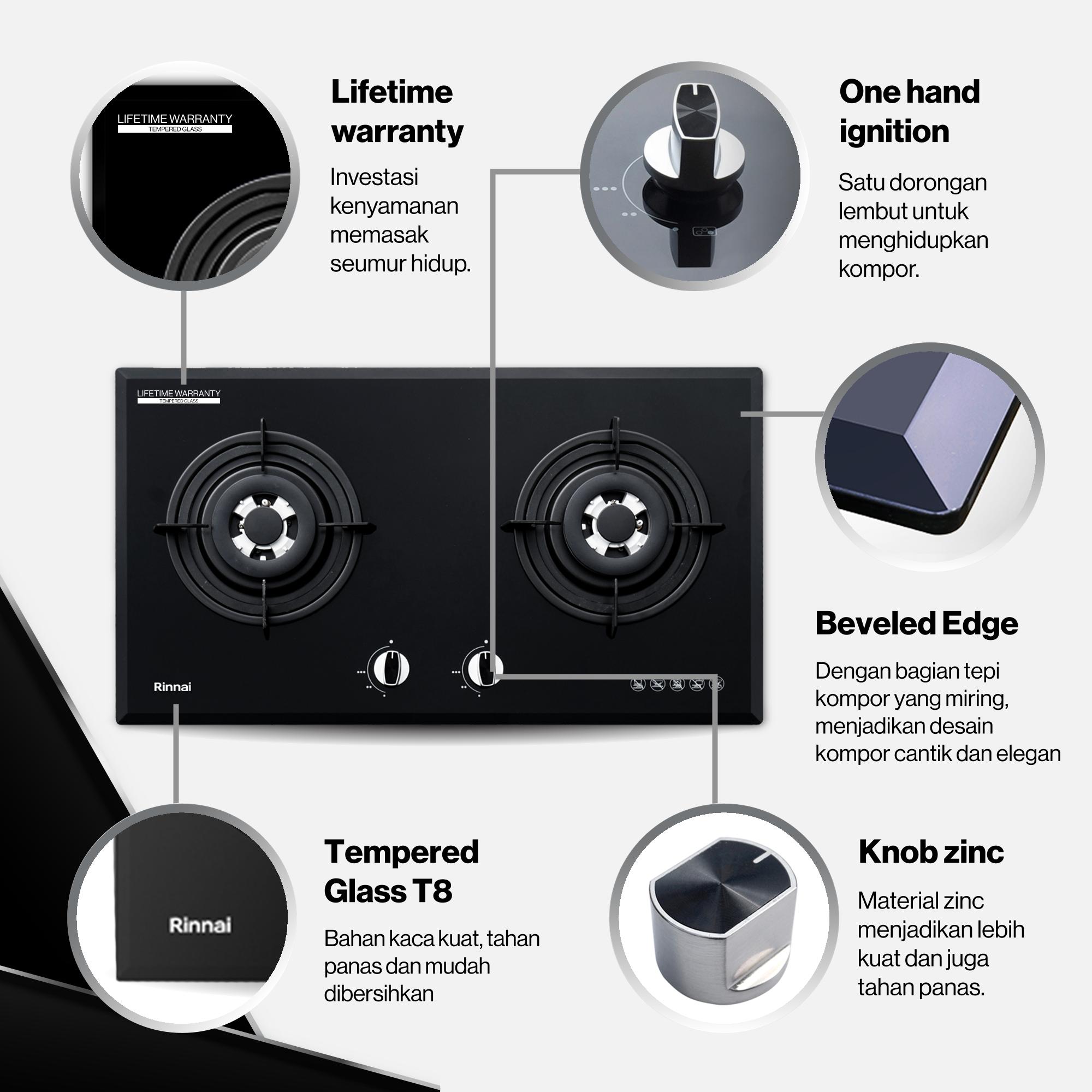 Rinnai Kompor Gas Tanam 2 Tungku - RB772ROG
